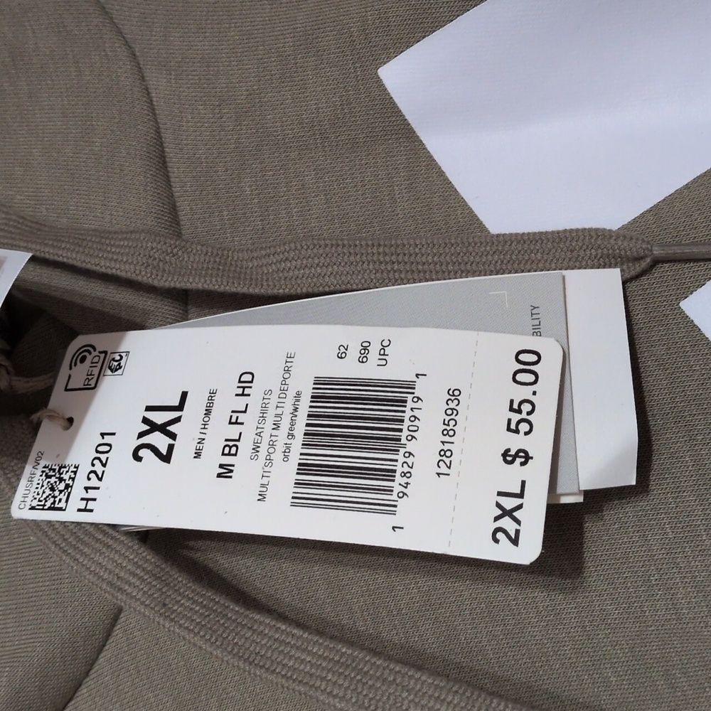 NWT men's Adidas Olive Hoodie, size 2XL - Picture 3 of 7